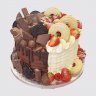 Двойной торт с ягодами и цветами парню и девушке №112508