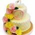 Свадебный торт Лебеди и водопад роз №92200