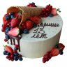 Торт трехъярусный с ягодами №100252