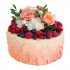 Торт с ягодами и цветами №100289
