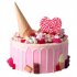 Торт розовый со сладостями №100347