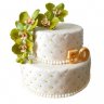 Свадебный торт с живыми цветами №126992