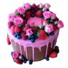 Торт розовый с кремом №101162