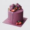 Торт розовый с цветами №104363