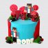 Торт в стиле Майнкрафт на 7 лет с ягодами №105093
