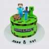 Торт в День Рождения сыну с героями Майнкрафт №105104
