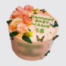 Праздничный торт для женщины с надписью из мастики №105429
