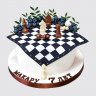 Торт с шахматными фигурами из мастики для девочки №105551