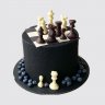 Праздничный торт шахматы с шоколадной глазурью №105560