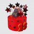 Красный торт со звездами в стиле Stray Kids №105626