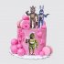 Розовый торт с героями из игры №105735