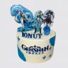 Торт на День Рождения Геншин Импакт с бабочками №105810