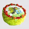 Торт с фотопечатью Шрек с ягодами и печеньем №106003