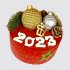 Торт на Новый год 2023 с шариками №106118