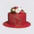 Красный торт с новогодними шарами №106138