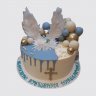 Двухярусный торт на Крестины с бабочками №106151