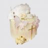 Тортик на Крещение девочки с зайчатами №106155