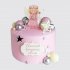 Розовый торт с ангелочком и шарами №106182