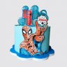 Детский торт Человек паук с цифрой 4 №106208