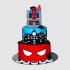 Трехъярусный торт с фигуркой супергероя из мастики №106220