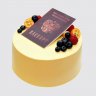 Торт Паспорт в белой глазури с ягодами №106289