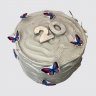 Торт на День Рождения 20 лет девушке с цветами №106456