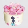 Торт на День Рождения 20 лет с силуэтом девушки №106468