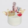 Торт на День Рождения 25 лет девушке с цветами и шариками №106490