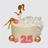Красивый торт на 25 лет девушке с цветами №106498