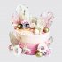Красивый торт на 25 лет девушке с цветами №106498