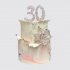 Двухъярусный торт на 30 лет девушке с цветком из мастики №106539