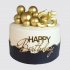 Красивый торт на 35 лет мужчине с золотыми шариками №106599