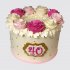 Торт женщине на юбилей 40 лет с цветами №106620