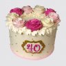 Торт на День Рождения девушке 40 лет с клубникой №106619