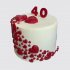Торт на ДР женщине в 40 лет с сердечками №106628