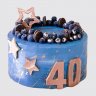 Торт для мужчины 40 лет с шариками и звездами №106629