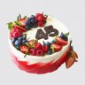 Красивый торт на 45 лет женщине с цветами и ягодами №106650