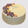 Красивый торт на День Рождения женщине 50 лет с орхидеей №106690