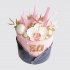 Красивый торт на День Рождения женщине 50 лет с орхидеей №106690