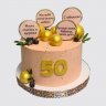 Торт на День Рождения женщине 50 лет с цветами №106693