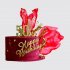 Красный торт на 50 лет женщине в День Рождения №106697