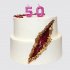 Торт на ДР 50 лет женщине двухъярусный №106707