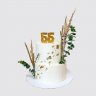 Красивый торт на 55 лет женщине с цифрами из мастики №106733