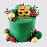 Шоколадный торт мужчине на 55 лет с ягодами №106757