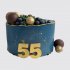 Торт на День Рождения мужчине 55 лет с шарами и ягодами №106761