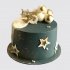Черный торт на День Рождения мужчине 55 лет со звездами №106766
