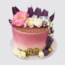 Красивый торт на День Рождения 60 лет женщине с цветами №106771