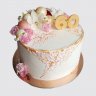 Торт на юбилей 60 лет женщине с цветами №106770