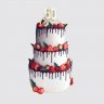 Красивый торт на День Рождения 60 лет женщине с цветами №106771
