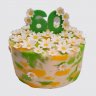 Праздничный торт на 60 лет женщине с цветами №106775
